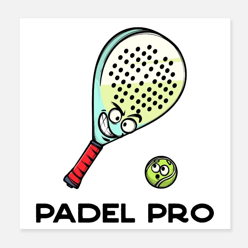 Déclaration de recul Racket Ball Déclaration Padel Poster 20 x 20 cm