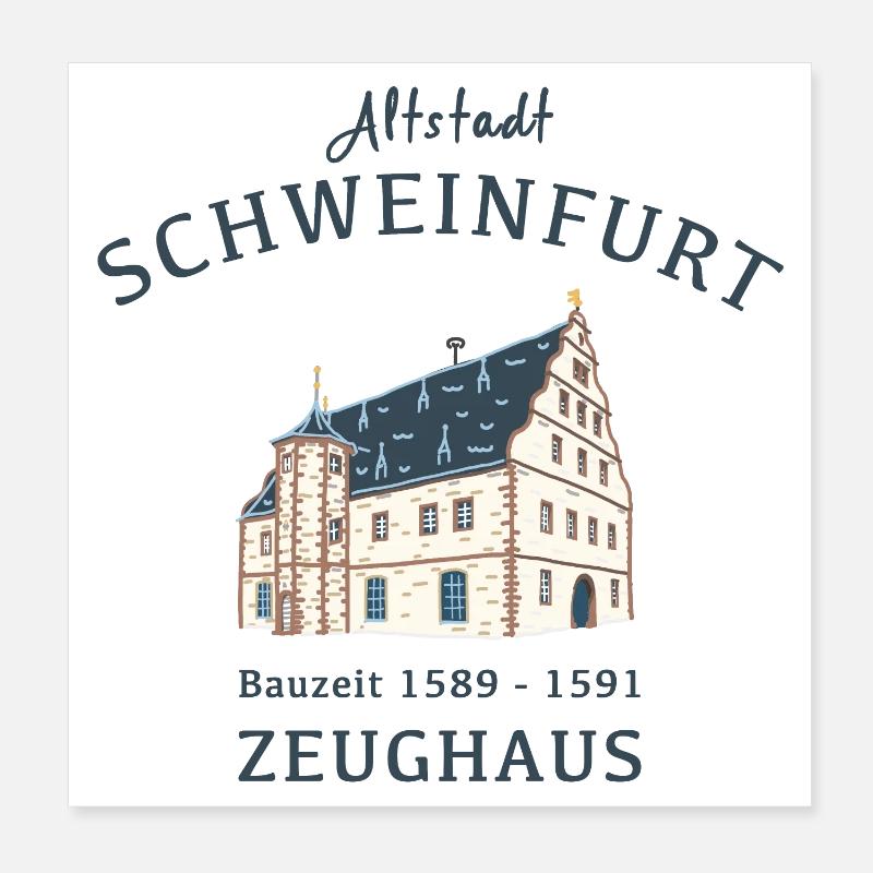 Schweinfurt, monument emblématique Zeughaus, Bavière Poster 20 x 20 cm