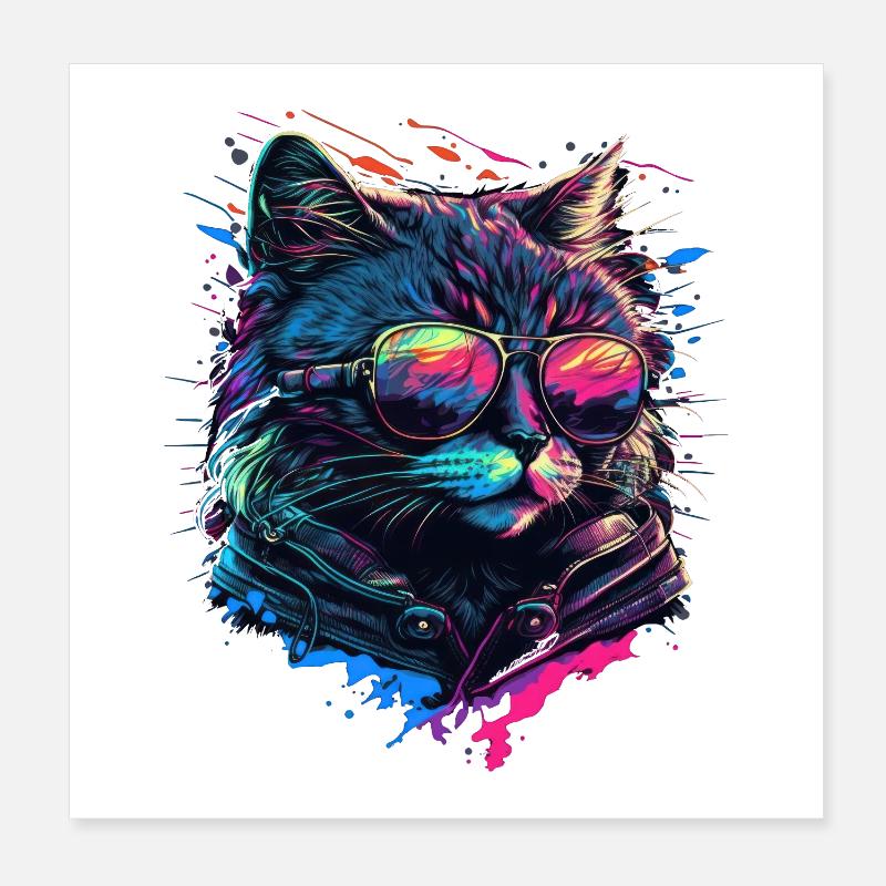 Cool cat Poster 8" x 8" (20x20 cm)