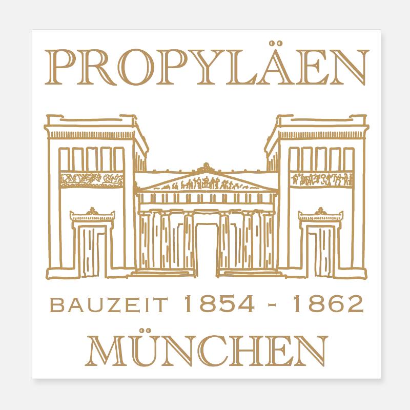 Propyläen, München, Wahrzeichen Stadttor, Bayern Poster 20x20 cm