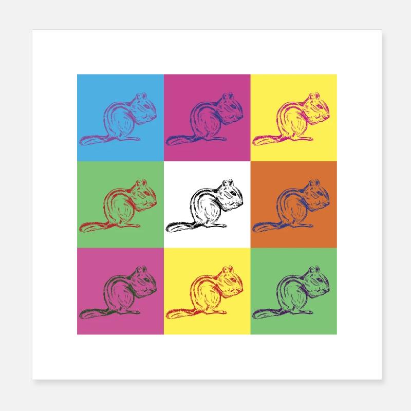 Squirrel Design Poster 8" x 8" (20x20 cm)