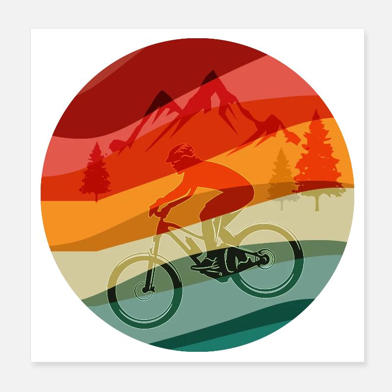 Cycliste de VTT Rainbow Ridge Poster 20 x 20 cm