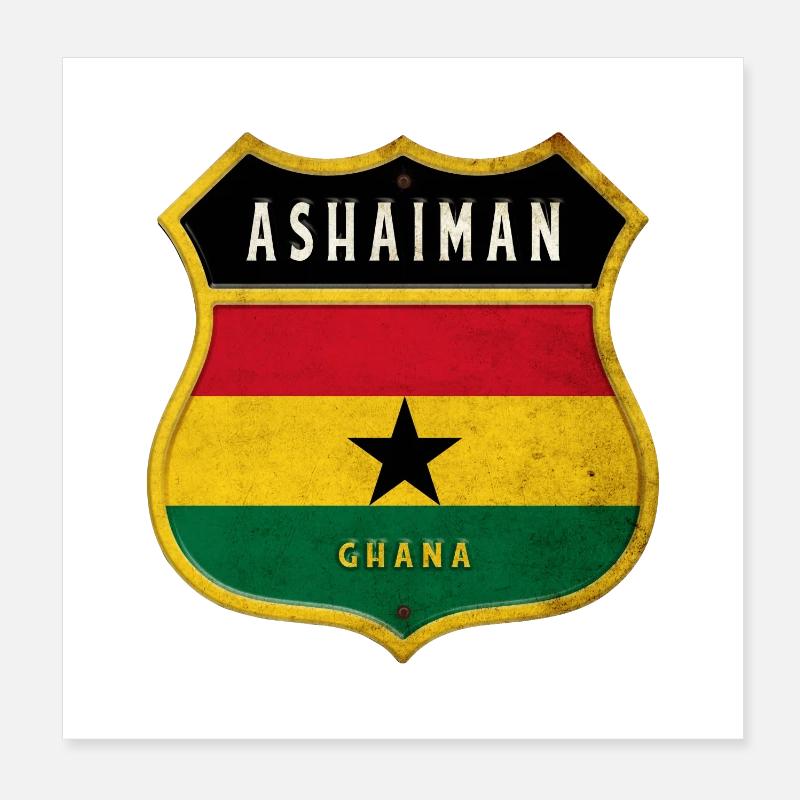 Design du drapeau Ashaiman du Ghana Poster 20 x 20 cm
