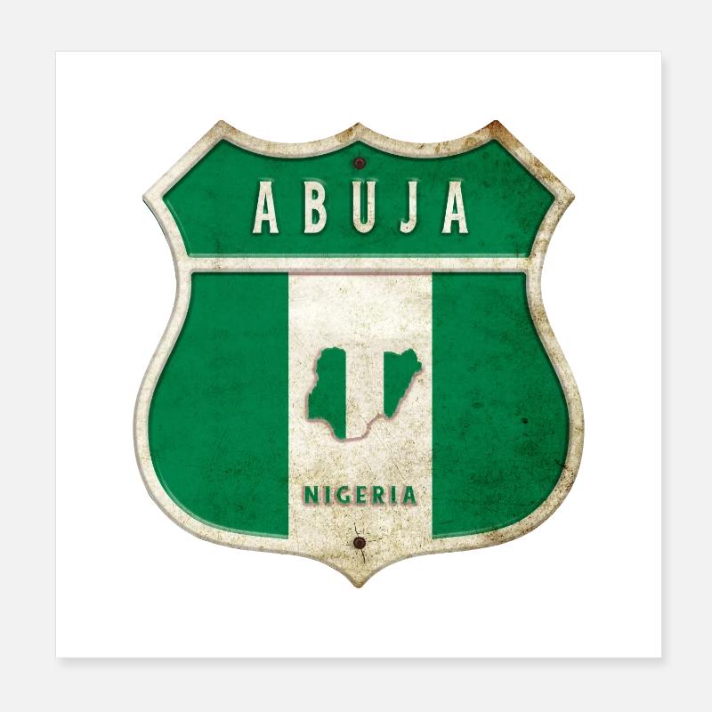 Design du drapeau d'Abuja, Nigeria Poster 20 x 20 cm