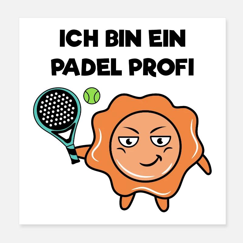 Schmetterball Spieler Padel Schläger Statement Poster 20x20 cm