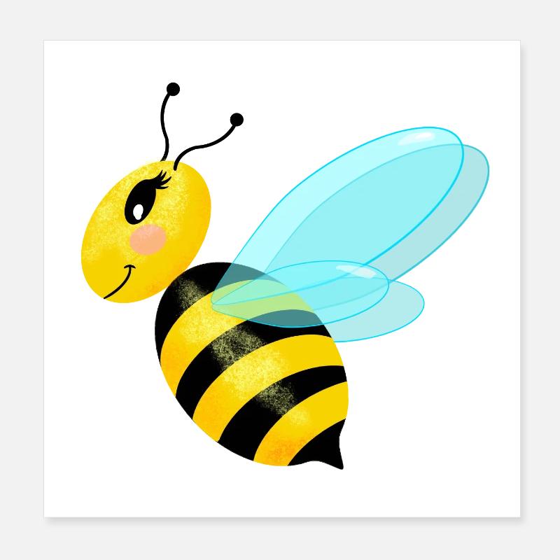 Flying graceful bee Poster 8" x 8" (20x20 cm)