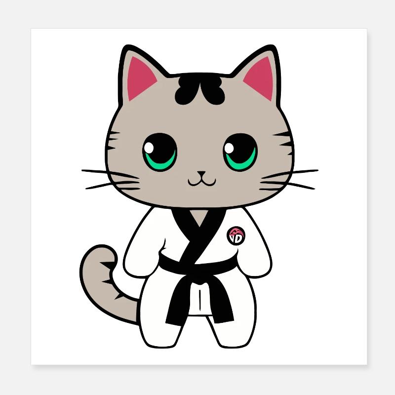 Chatons de karaté Poster 20 x 20 cm