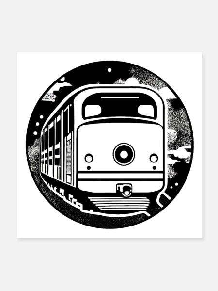 Locomotive, train, railway - Poster 8" x 8" (20x20 cm) - white - Front