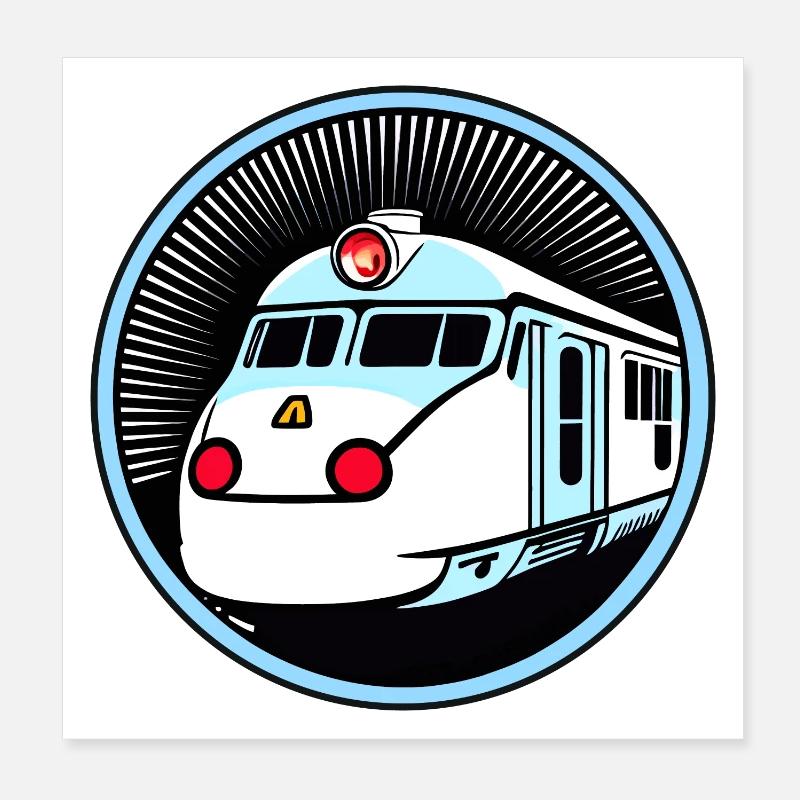 Zug, Lokomotive, Eisenbahn Poster 20x20 cm