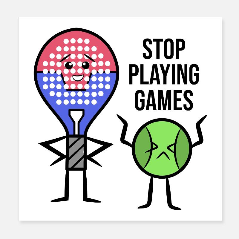 Joueur de Padel Raquette Déclaration Balles Jeu de Padel Poster 20 x 20 cm