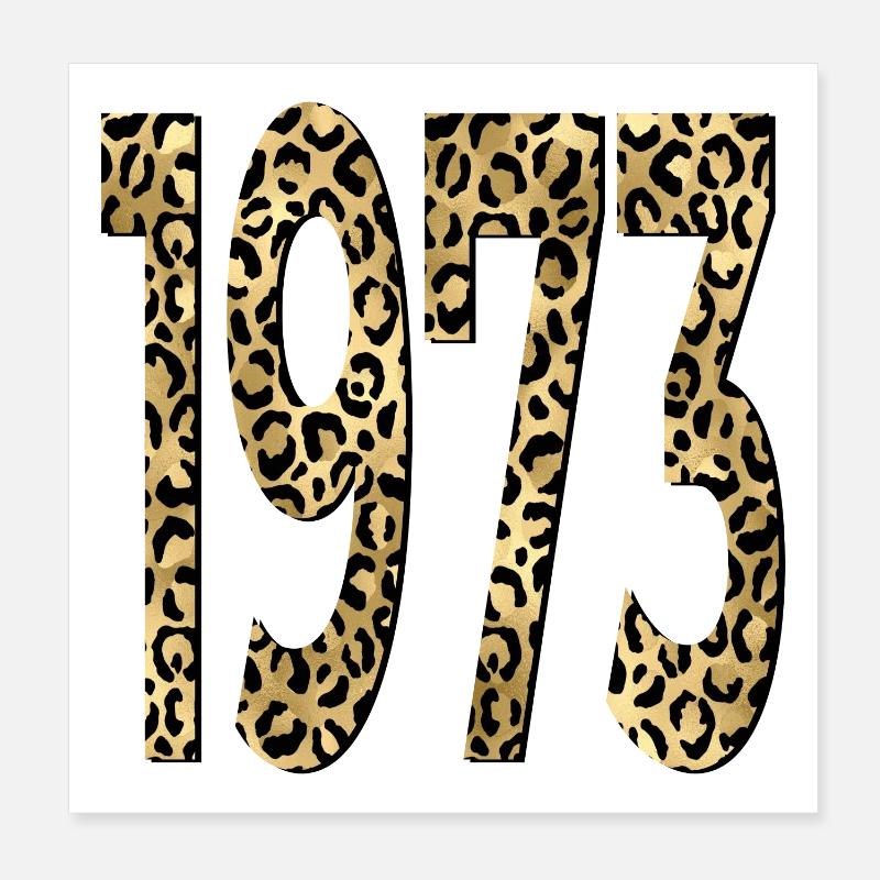 Numéro 1973 - IMPRIMÉ LÉOPARD - ANNIVERSAIRE Poster 20 x 20 cm