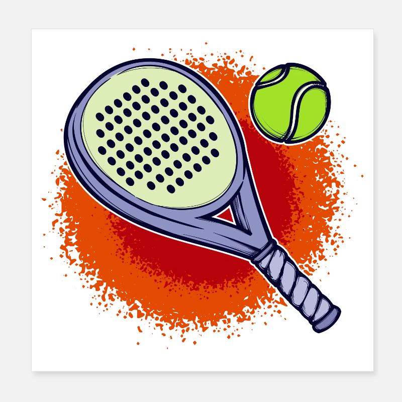 Schläger Padel Training Sportart Bälle Freizeit Poster 20x20 cm