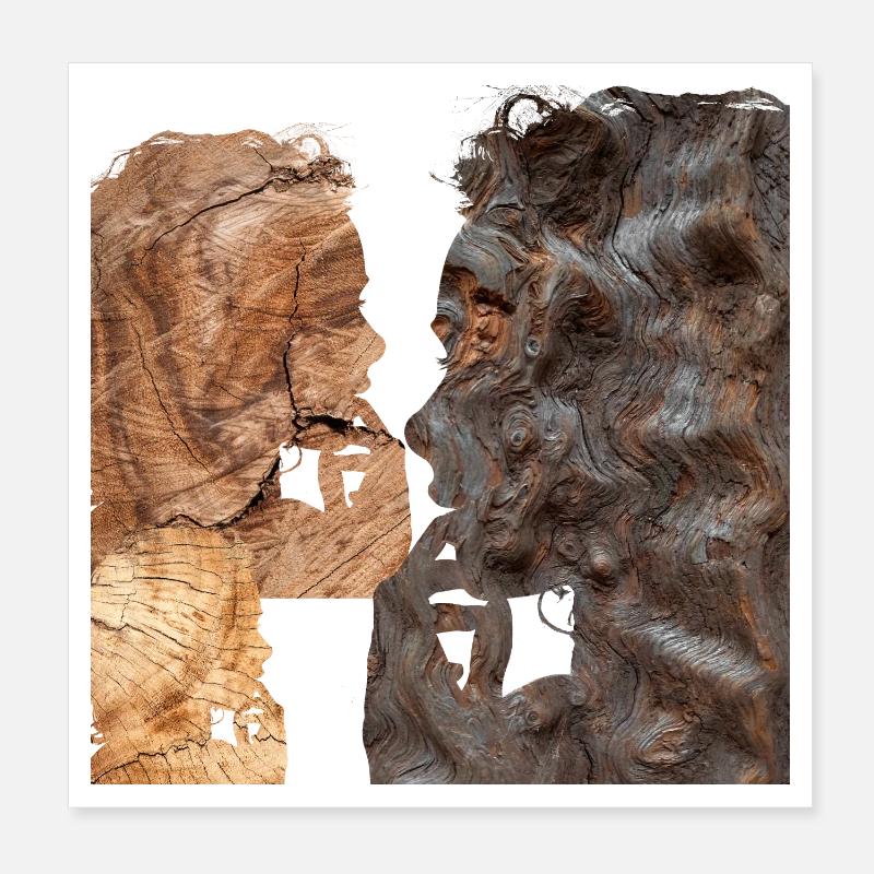 Perplexed woman profile Poster 8" x 8" (20x20 cm)