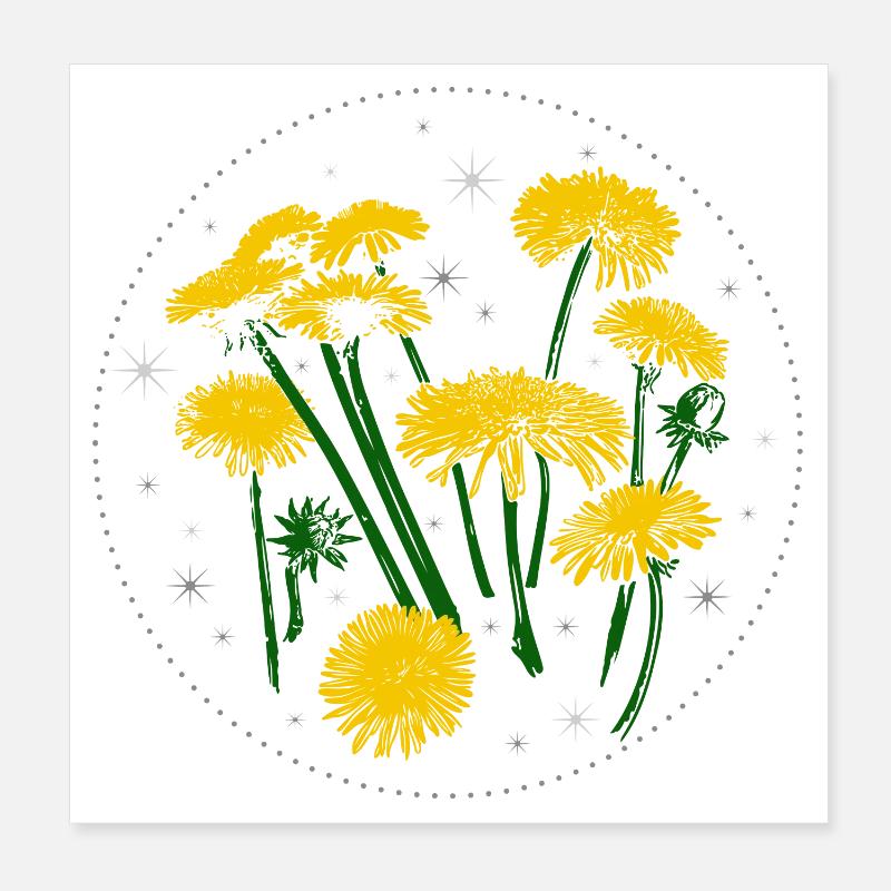 Dandelion Spring Starry Sky Poster 8" x 8" (20x20 cm)