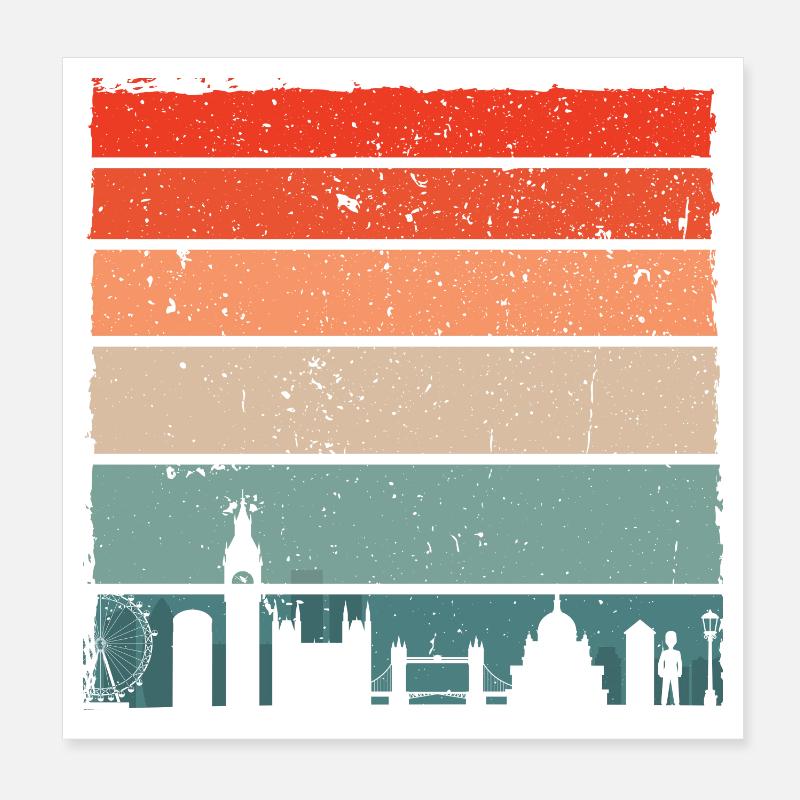 Sunset Skyline Stripes Poster 8" x 8" (20x20 cm)