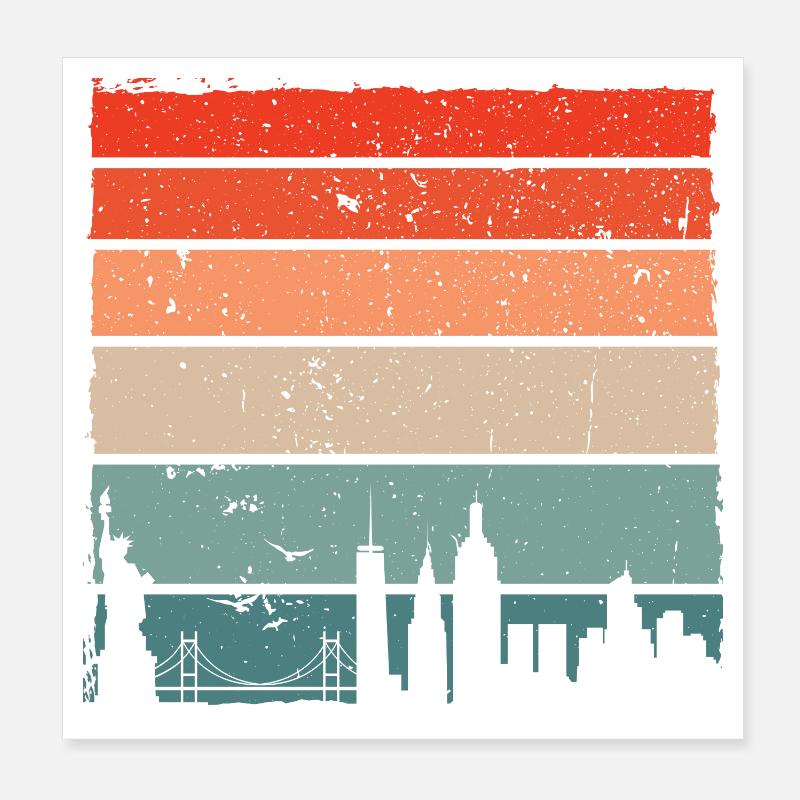 Sunset Skyline Gradient Poster 8" x 8" (20x20 cm)