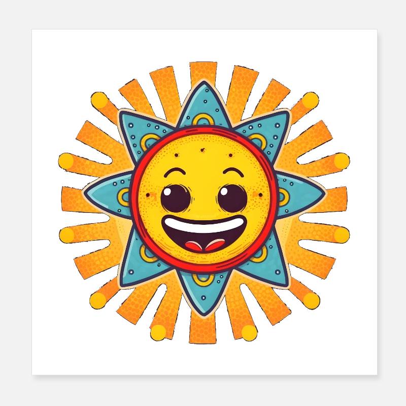 Happy Sun Poster 8" x 8" (20x20 cm)