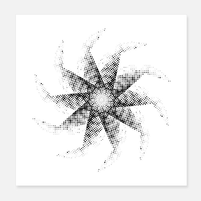 dotted shape gyroscopic polygon pinwheel Poster 8" x 8" (20x20 cm)
