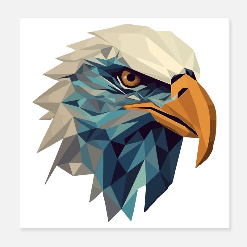 Aigle stylisé, géométrique Poster 20 x 20 cm