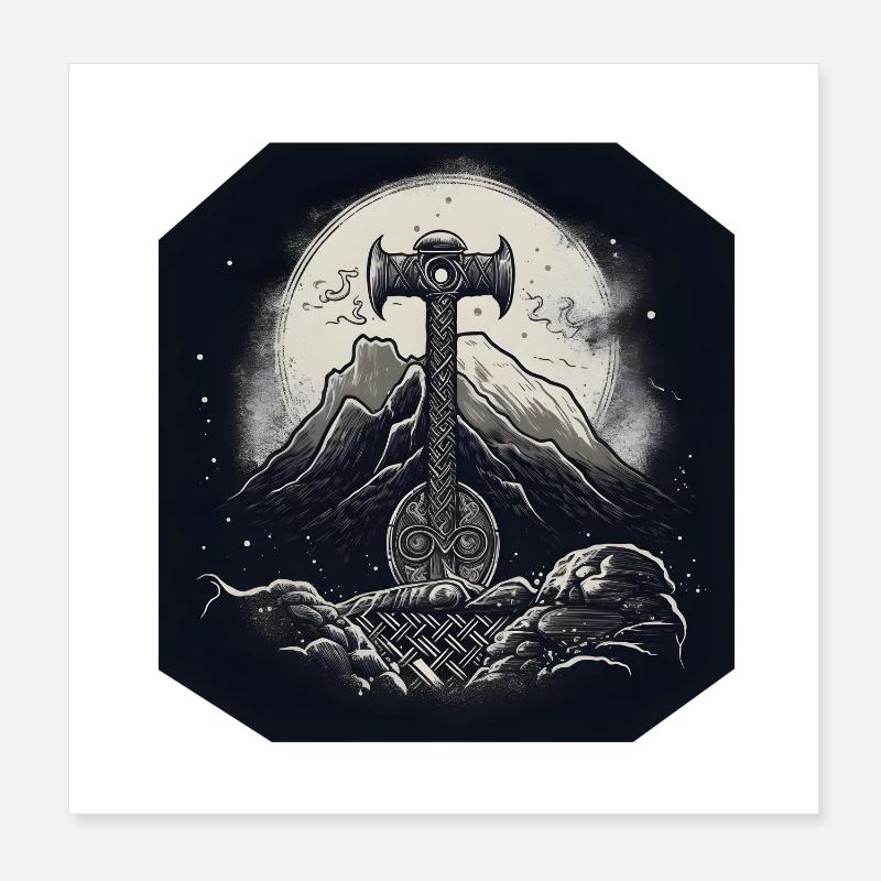 Mjölnir Poster 20x20 cm