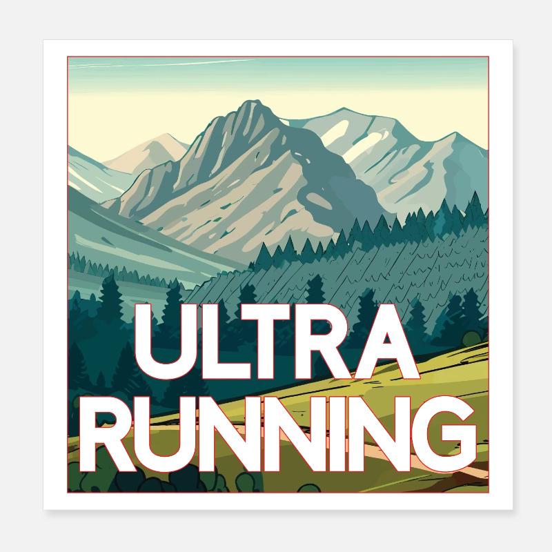 Ultra Laufen - Poster 20x20 cm - Weiß