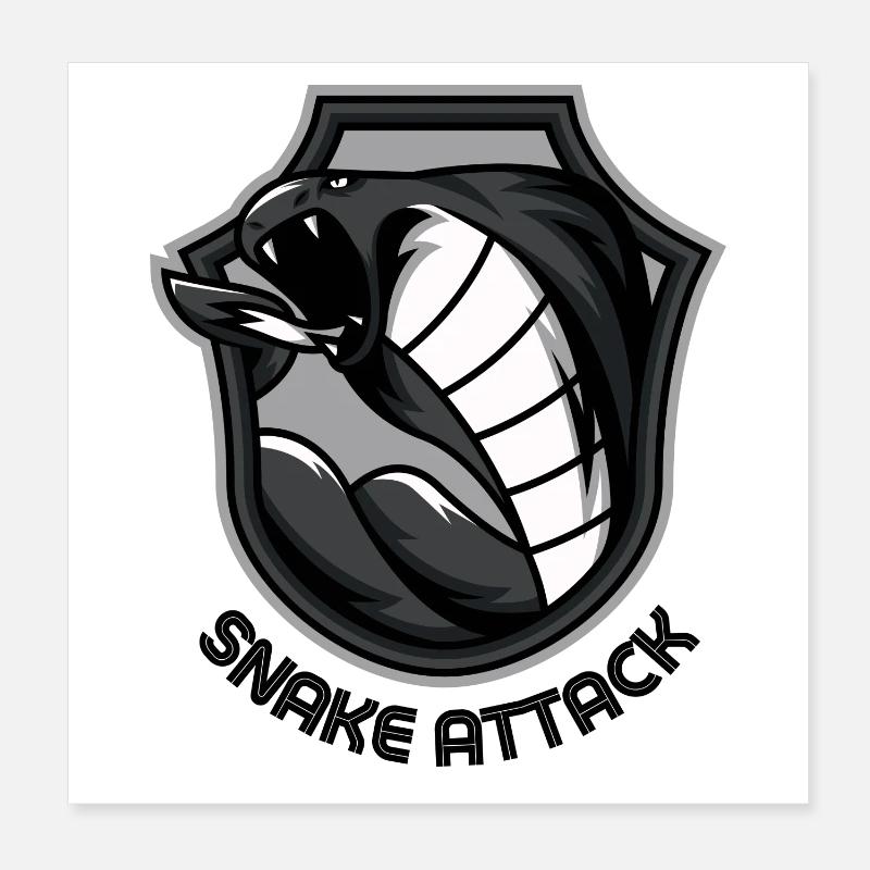 SNAKE ATTACK Poster 8" x 8" (20x20 cm)