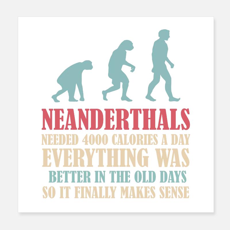 Néandertalien Anthropologue préhistorique Poster 20 x 20 cm