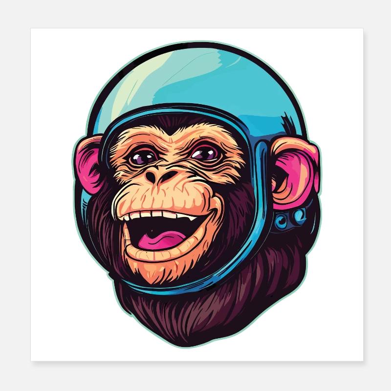 Space Monkey Poster 8" x 8" (20x20 cm)