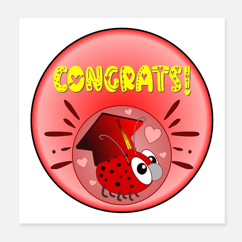 CONGRATS GRADUATION - BACHELOR - MASTER Poster 8" x 8" (20x20 cm)