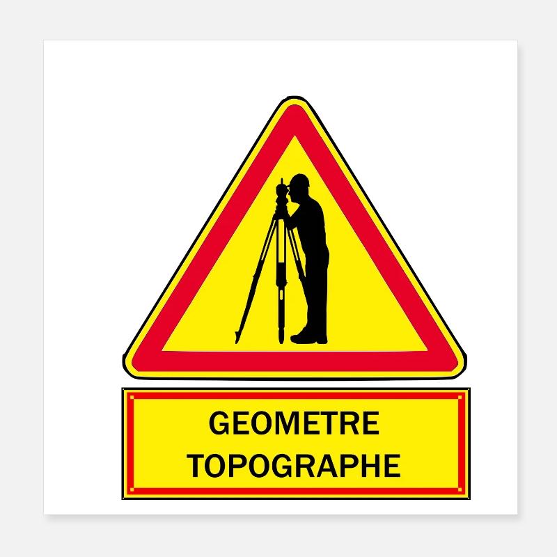 Géomètre topographe Poster 20 x 20 cm