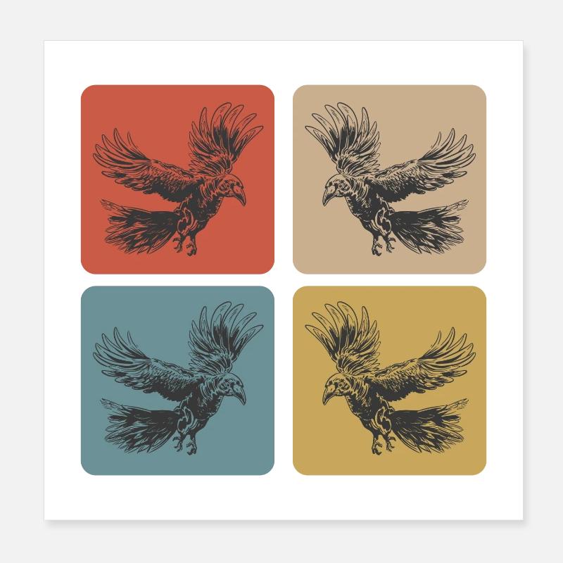 Raven Design Poster 8" x 8" (20x20 cm)