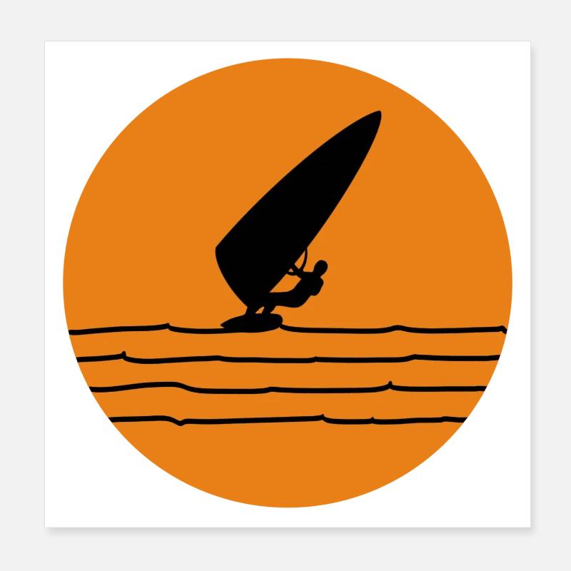 Planche à voile Poster 20 x 20 cm