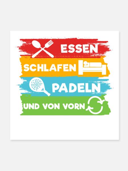 Spieler Statement Padel-Tennis Schläger Turnier - Poster 20x20 cm - Weiß - Vorne