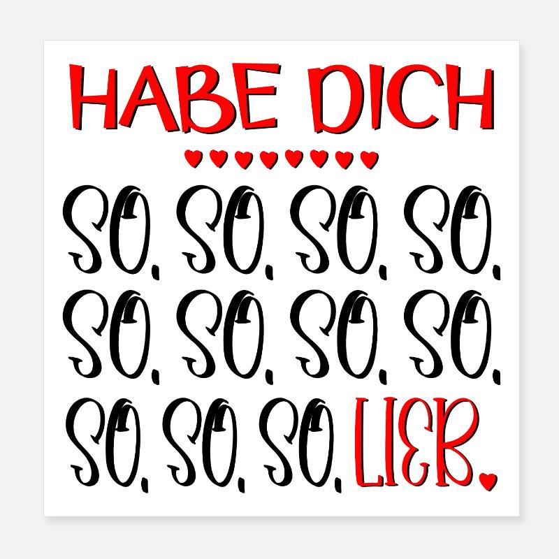 Habe Dich so lieb - BEZIEHUNG LIEBE Poster 20x20 cm