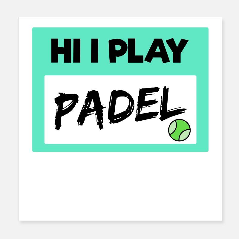 Freizeit Padel Spieler Padelspiel Bälle Statement Poster 20x20 cm