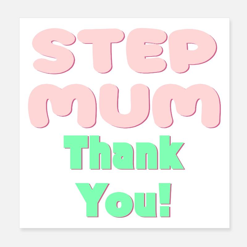 STIEFMUTTER DANKE - MUTTERTAG Poster 20x20 cm