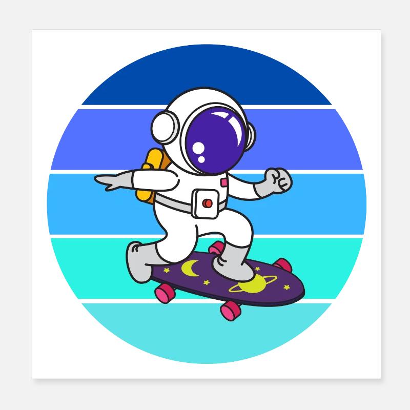 Raumfahrer, Astronaut, Rakete Poster 20x20 cm