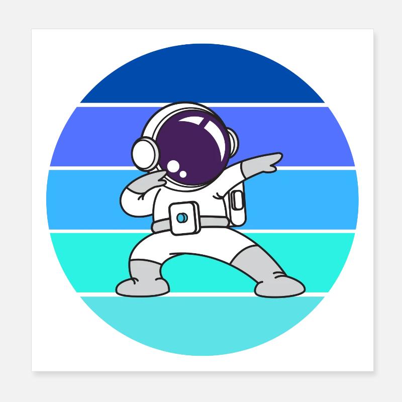 astronaut, spaceman, rocket Poster 8" x 8" (20x20 cm)