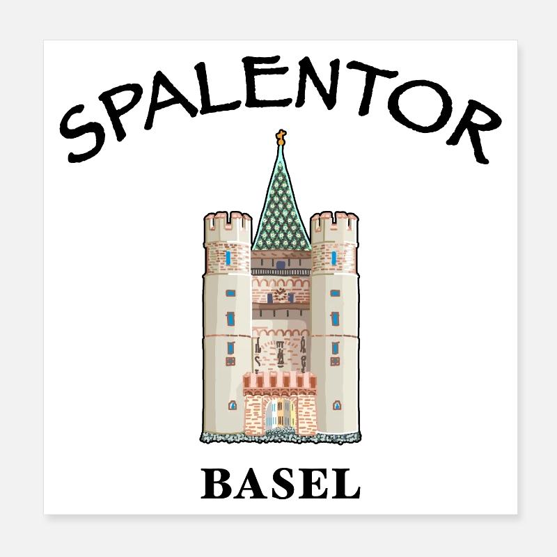 Basel, Spalentor, Schweiz Poster 20x20 cm