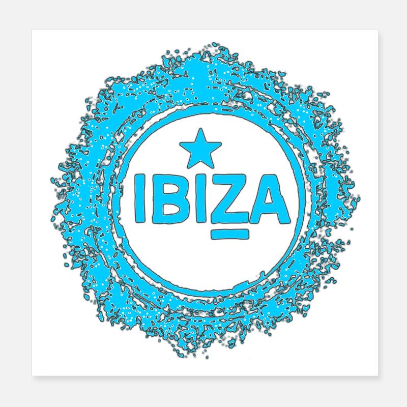 Ibiza Wasser-Design mit Stern Poster 20x20 cm