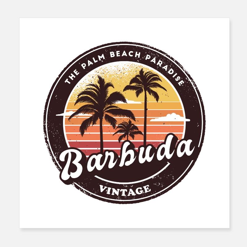 Design de palmier de Barbuda Poster 20 x 20 cm