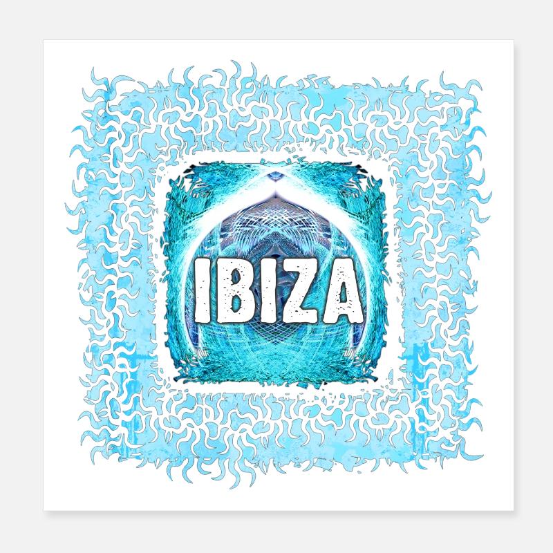 Ibiza Electronics Art Design Poster 20 x 20 cm