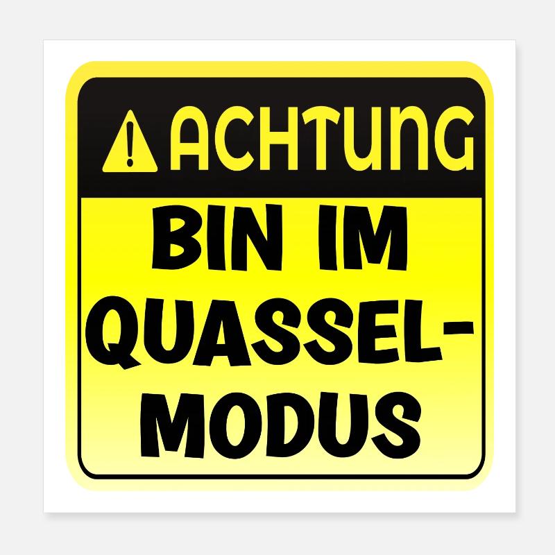 Lustige Muttertagssprüche - Quasselmodus Warnung Poster 20x20 cm