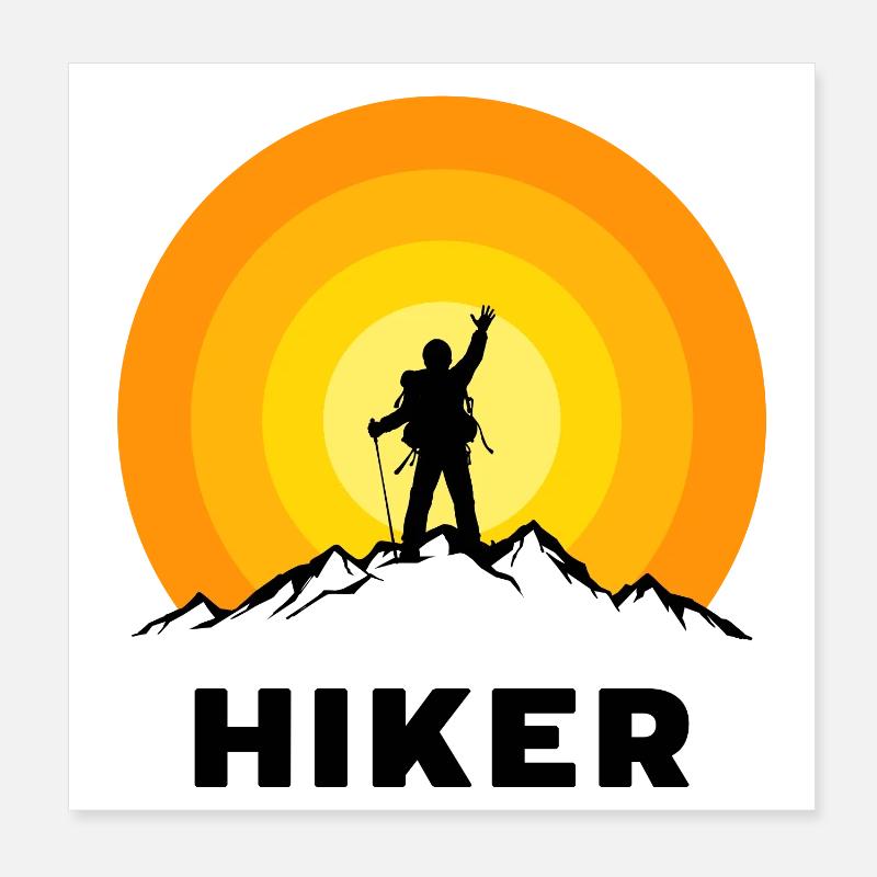 Hikers, climbing, hiking, saying, nature experience Poster 8" x 8" (20x20 cm)