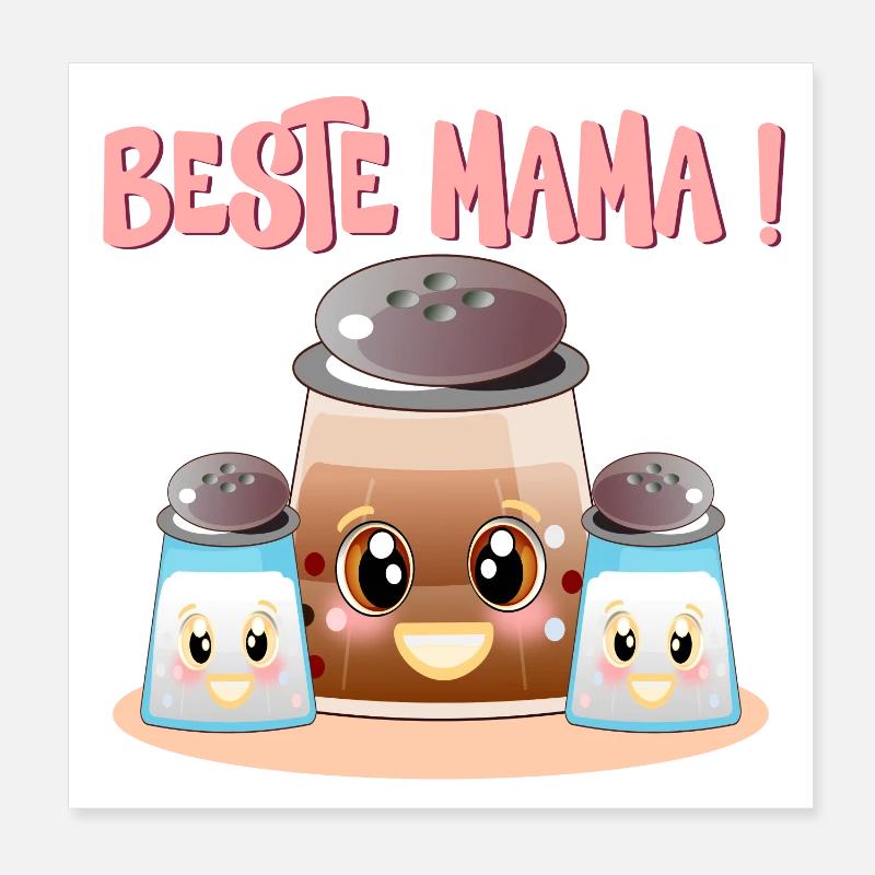 Beste Mama Muttertag - MUTTER KIND FAMILIE Poster 20x20 cm