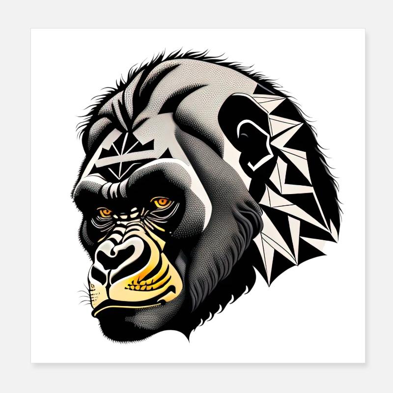 Monkey, Gorilla Poster 8" x 8" (20x20 cm)