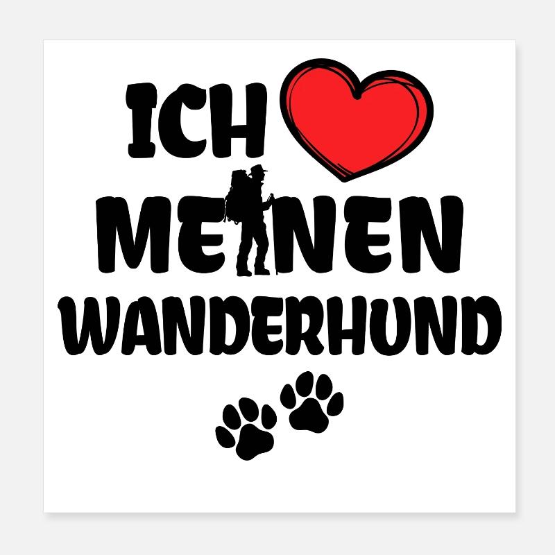 Bergsteigen Herz Statement Ich Liebe Wandern Poster 20x20 cm