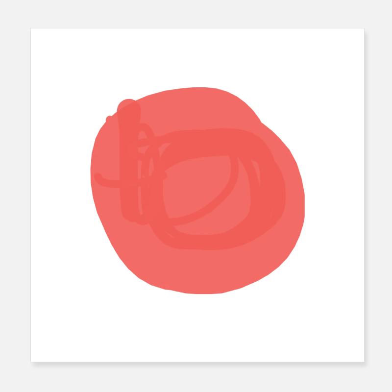 Roter Punkt Poster 20x20 cm