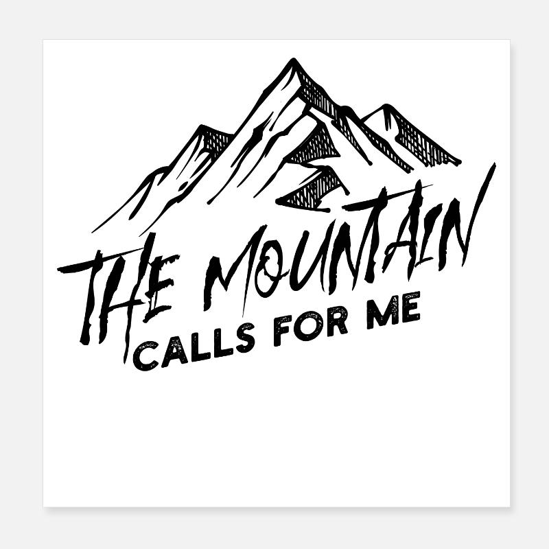 Mountains Nature Hiking Statement Mountain Hike Poster 8" x 8" (20x20 cm)