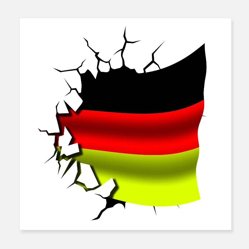 Germany - Germany - Deutschland - Torn Flag Poster 8" x 8" (20x20 cm)